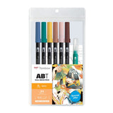 Dual Brush Pen Art Markers, Manga Illustration, Bird 6-Pack