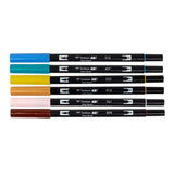 Dual Brush Pen Art Markers, Manga Illustration, Bird 6-Pack