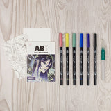 Dual Brush Pen Art Markers, Manga Illustration, Moon 6-Pack