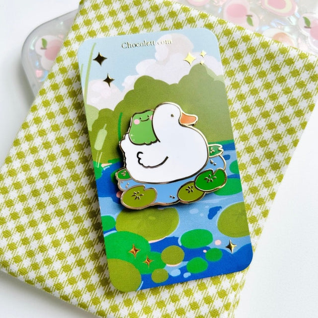 Chocolett Duck and Frog Enamel Pin