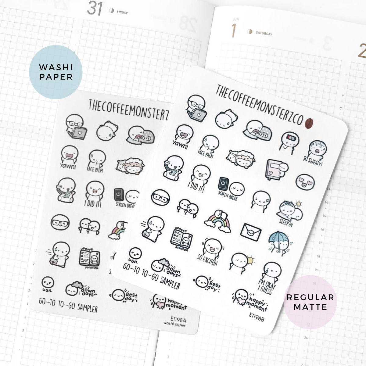 Go-To To-Go Sampler Sticker Sheet TheCoffeeMonsterzCO