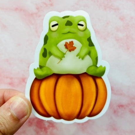 Fall Frog Vinyl Sticker