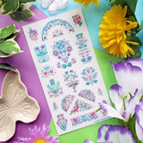 Fancy Blue Florals Sticker Sheet