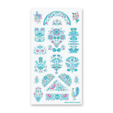 Fancy Blue Florals Sticker Sheet