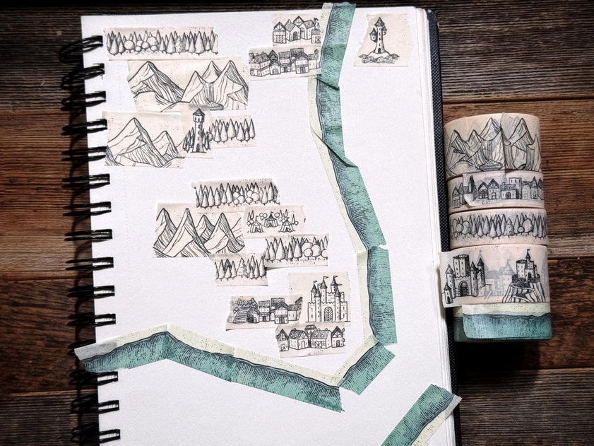 Fantasy Map Mountains Washi Tape