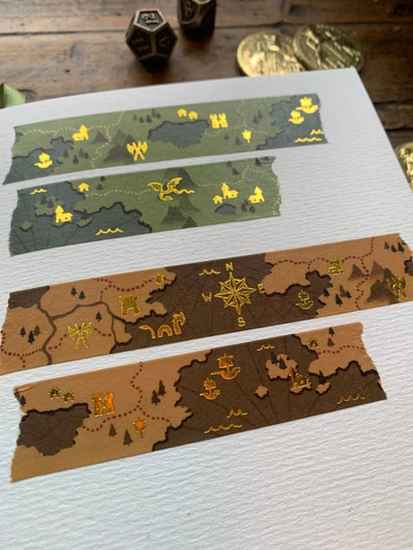 Cinta washi con mapas de fantasía