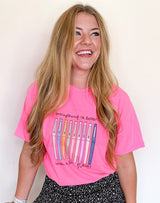 Camiseta Flair Pens - Rosa neón