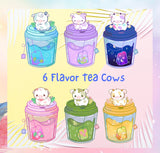 Blueberry Flavored Tea Cow Sticker