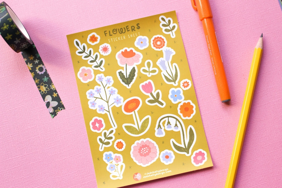 Floral Flowers Sticker Sheet