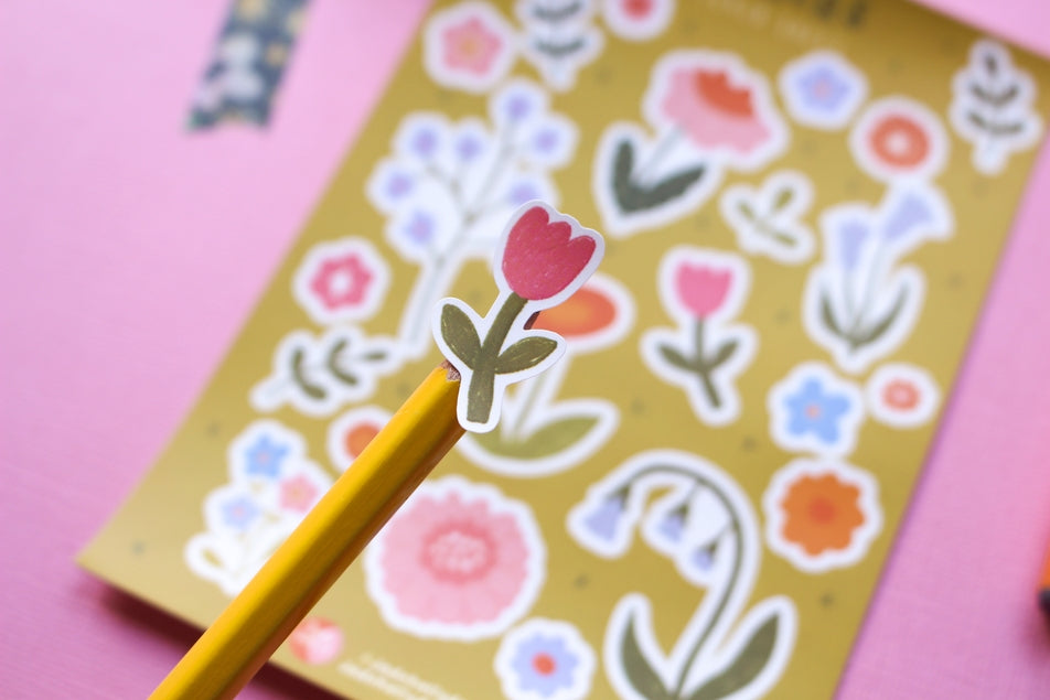 Floral Flowers Sticker Sheet