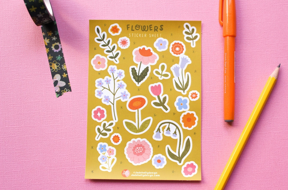 Floral Flowers Sticker Sheet