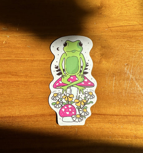 Floral Froggy & Fungi Vinyl Sticker