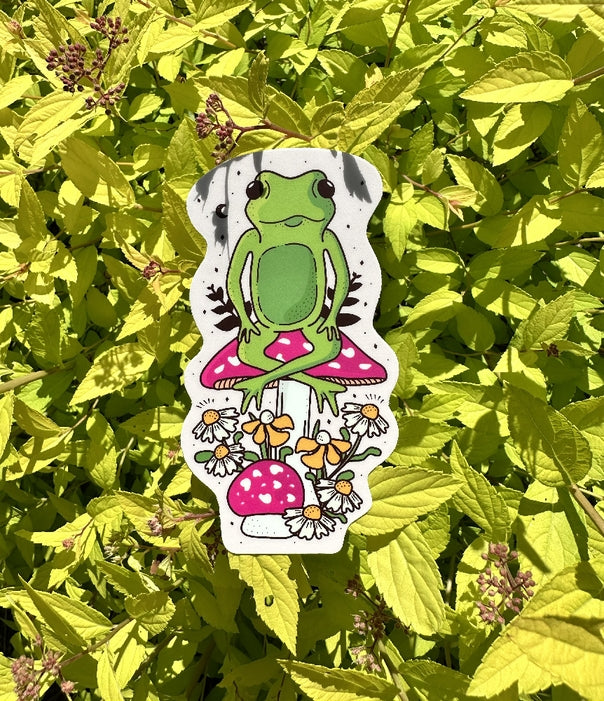 Floral Froggy & Fungi Vinyl Sticker