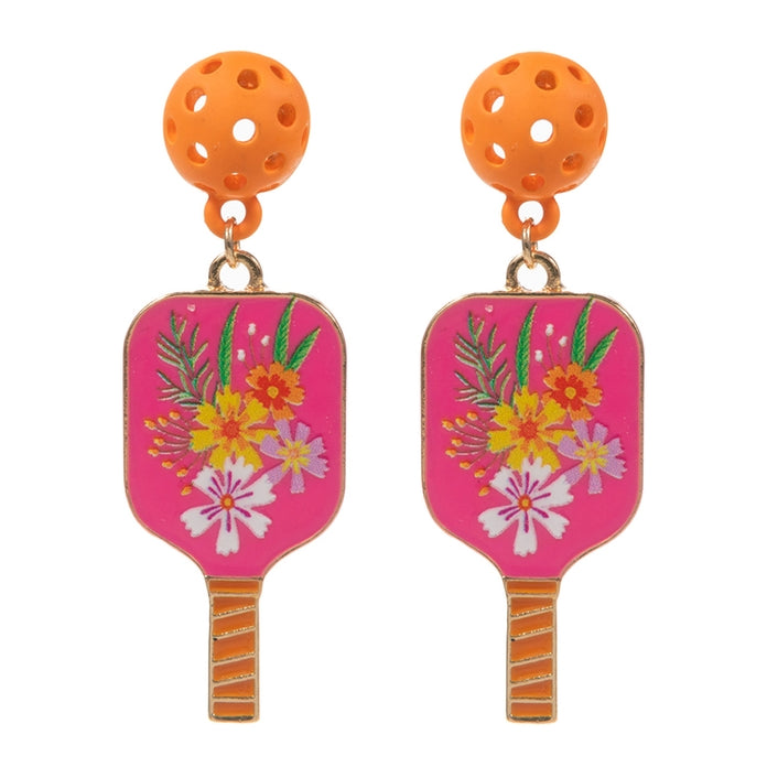 Pendientes con forma de flor en forma de almohadilla de pickleball