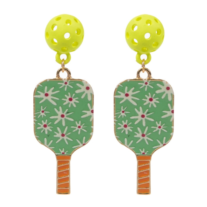 Pendientes con forma de flor en forma de almohadilla de pickleball