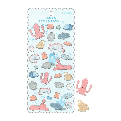 Fuzzy Deep-Sea Friends Sticker Sheet