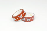 French Bulldogs Washi Tape in Rust Red