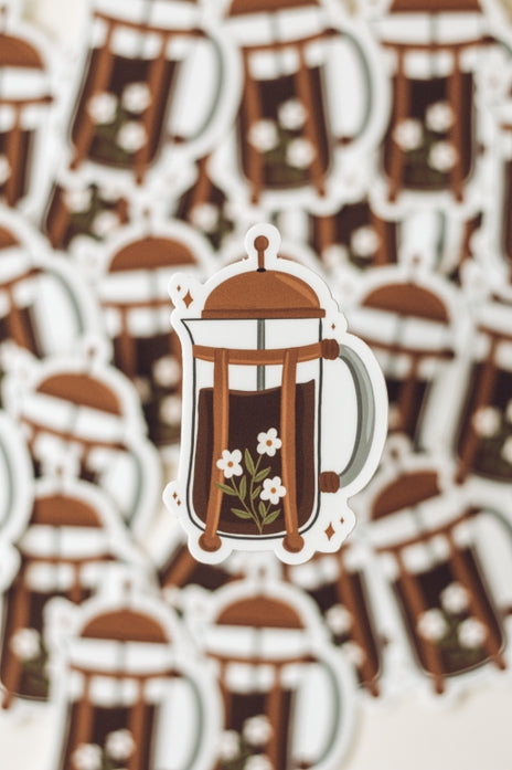 French Press Coffee Sticker