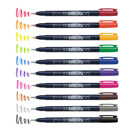 Fudenosuke Colored Brush Pen Sets 10/PK