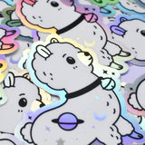 Galaxy Alpaca Holographic Vinyl Sticker