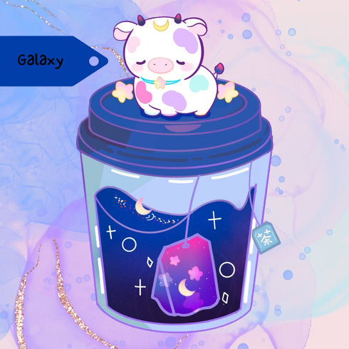 Galaxy Tea Cow Sticker