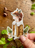 Girl in Fox Mask Vinyl Sticker