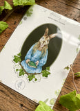 Girl in Rabbit Mask Oval Vinyl Sticker