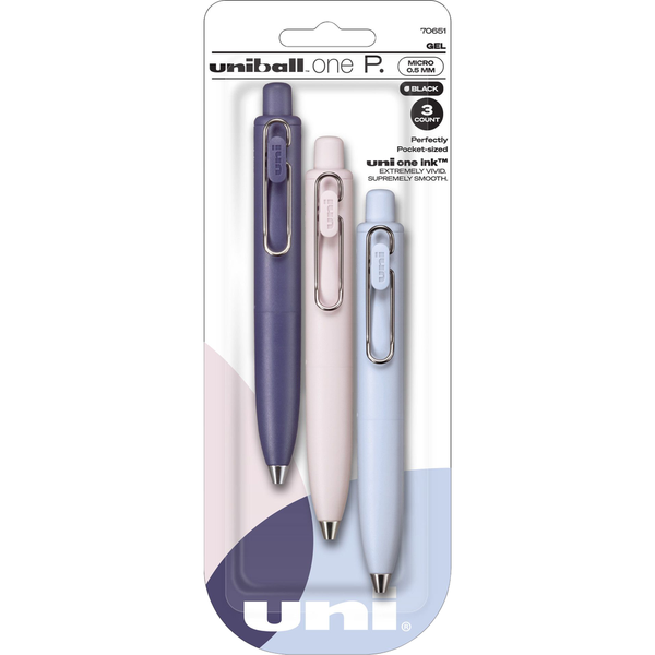 Uni-ball One P Gel Pen 0.5mm - Grape, Peach & Soda