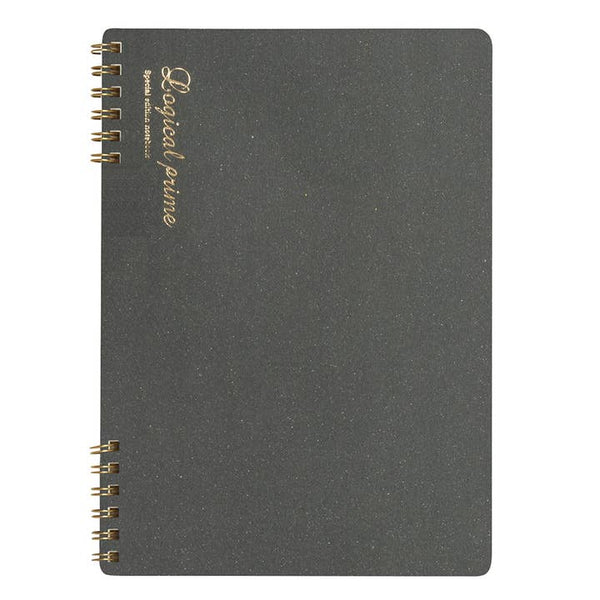 Gray Logical Prime W Ring Smooth Paper Notebook B5 Size Grid