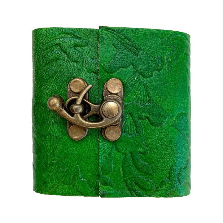 Green Embossed Mini Journal 3 X 3