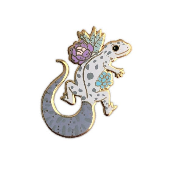 Grey Spotted Gecko Enamel Pin