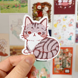 Grey Tabby Cat Sticker