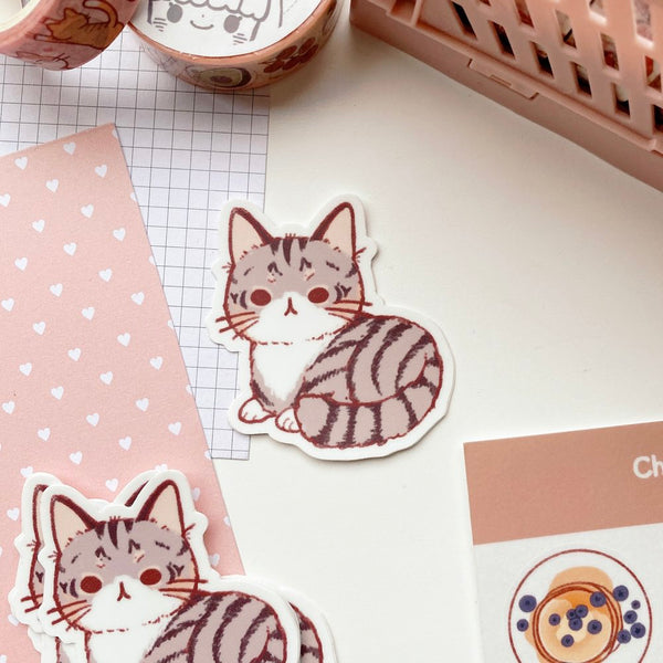 Grey Tabby Cat Sticker