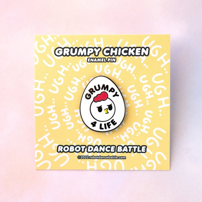 Pollo gruñón: pin esmaltado Grumpy 4 Life