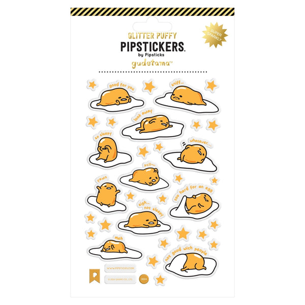 Gudetama Gude Vibes Only Glitter Puffy Sticker