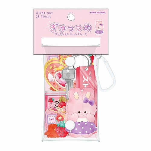 Pink Bunny Flake Sticker Gyutsume Keychain