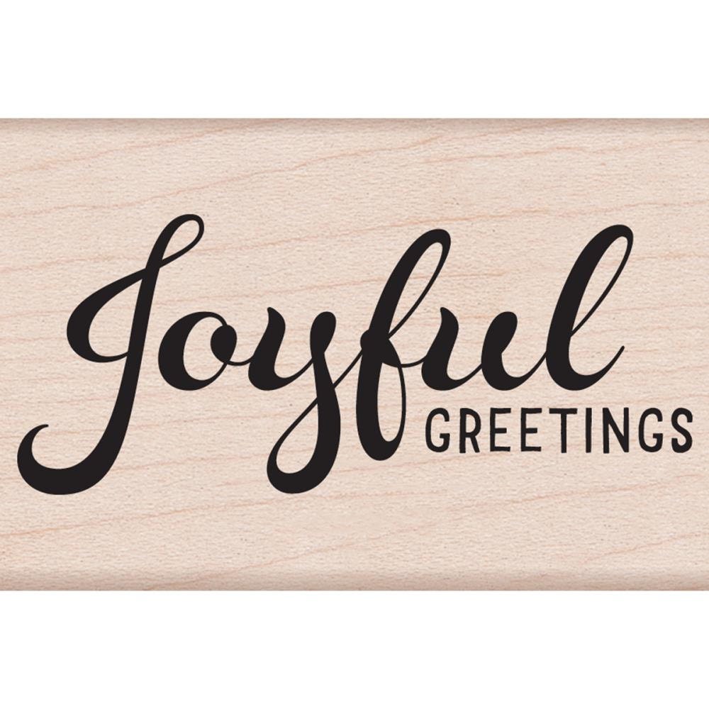 Joyful Greetings Rubber Stamp