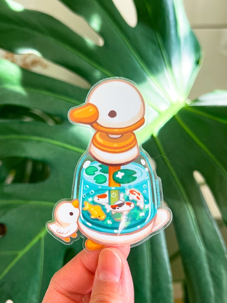 Handwash Duckie Lily Pond Vinyl Sticker