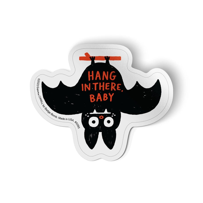 Hang in There Baby Bat Sticker By Gemma Correll