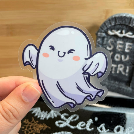 Happy Ghost Clear Sticker