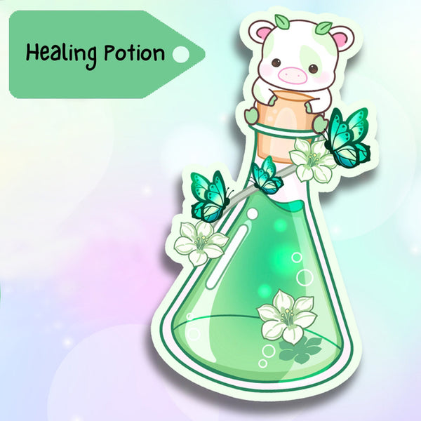 Healing Potion Cow Sticker