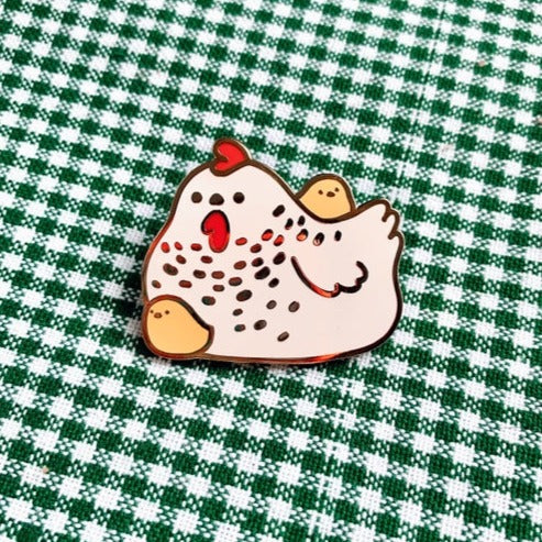 Hen and Her Chicks Enamel Pin