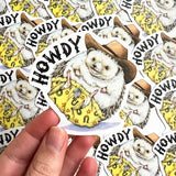 Howdy Cowboy Hat Hedgehog Swimsuit Sticker