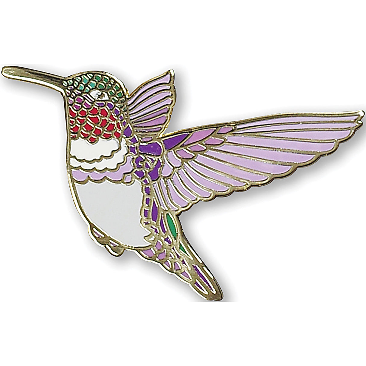 Pin de esmalte duro en forma de colibrí