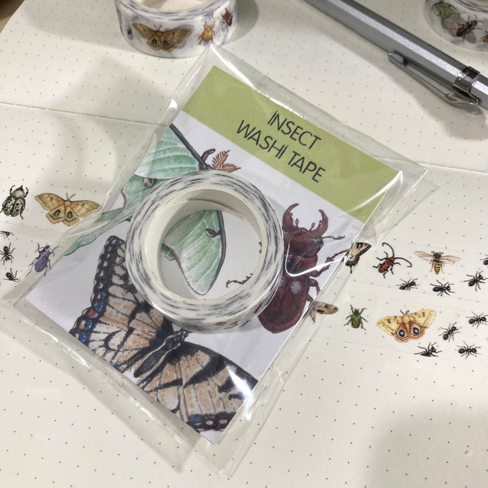 Cinta washi con forma de insectos 