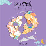 Japanese Cherry Blossom Orange Koi Fish Enamel Pin