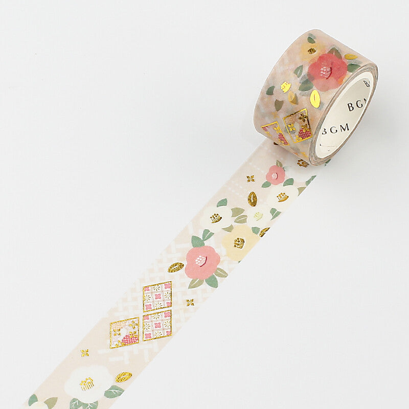 Japanese Gold Camellia Washi Tape