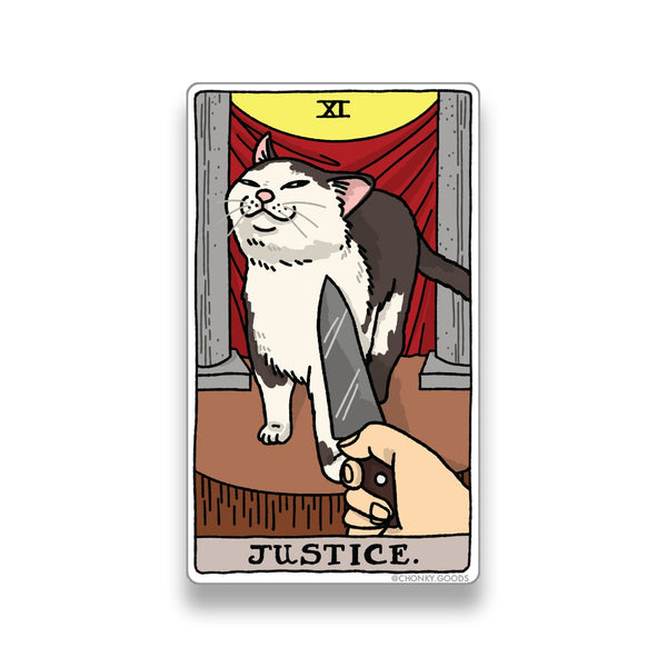 Justice Tarot Cat Meme Stickers (Major Arcana)