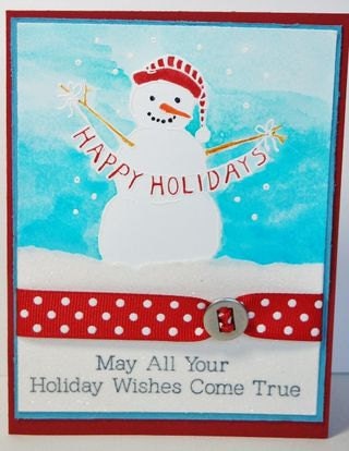 Happy Holidays Snowman Stamp