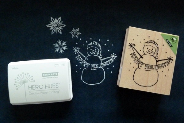 Happy Holidays Snowman Stamp